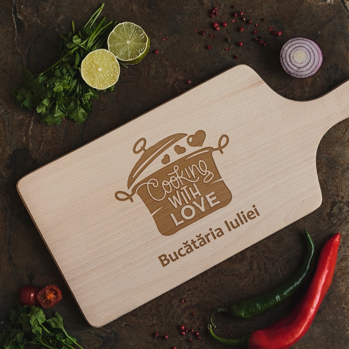 Tocător personalizat - Cooking with love