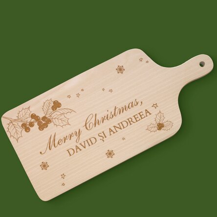 Tocător personalizat cu mesaj de Crăciun