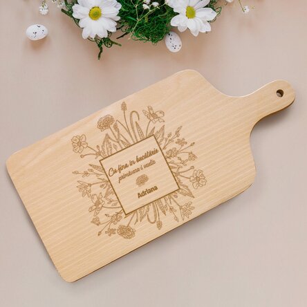 Tocător personalizat cu mesaj - Primăvara-i veselie