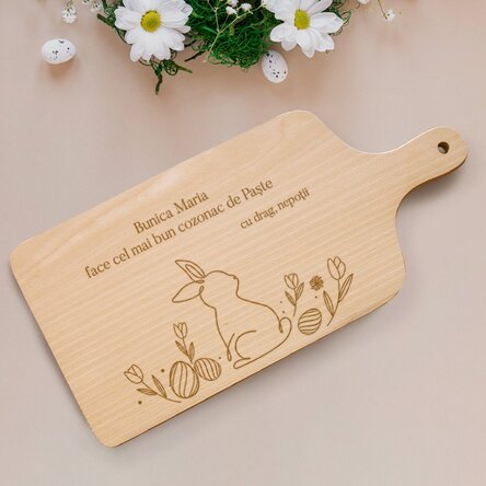 Tocător personalizat cu text - Iepuraș de Paște