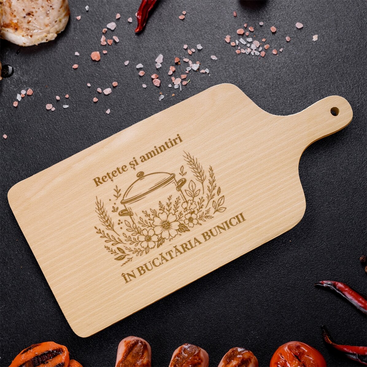 Personalised chopper with text - Recipes and memories