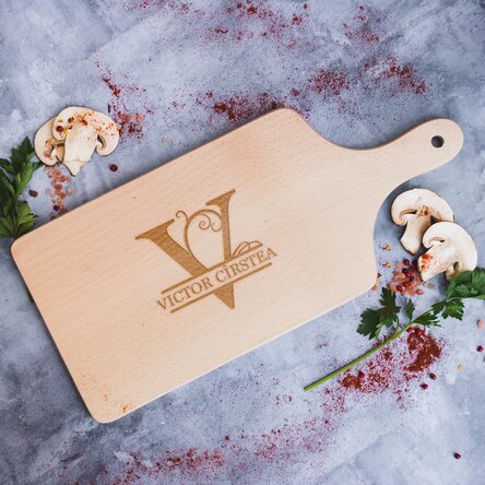 Tocător personalizat - Monogramă și nume