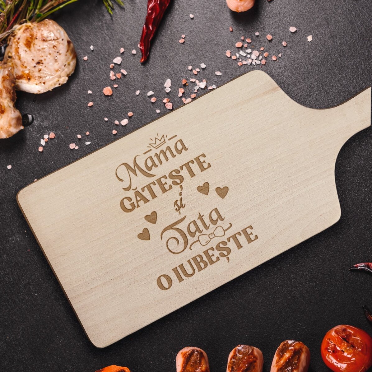 Premium wooden chopper - Mum and Dad