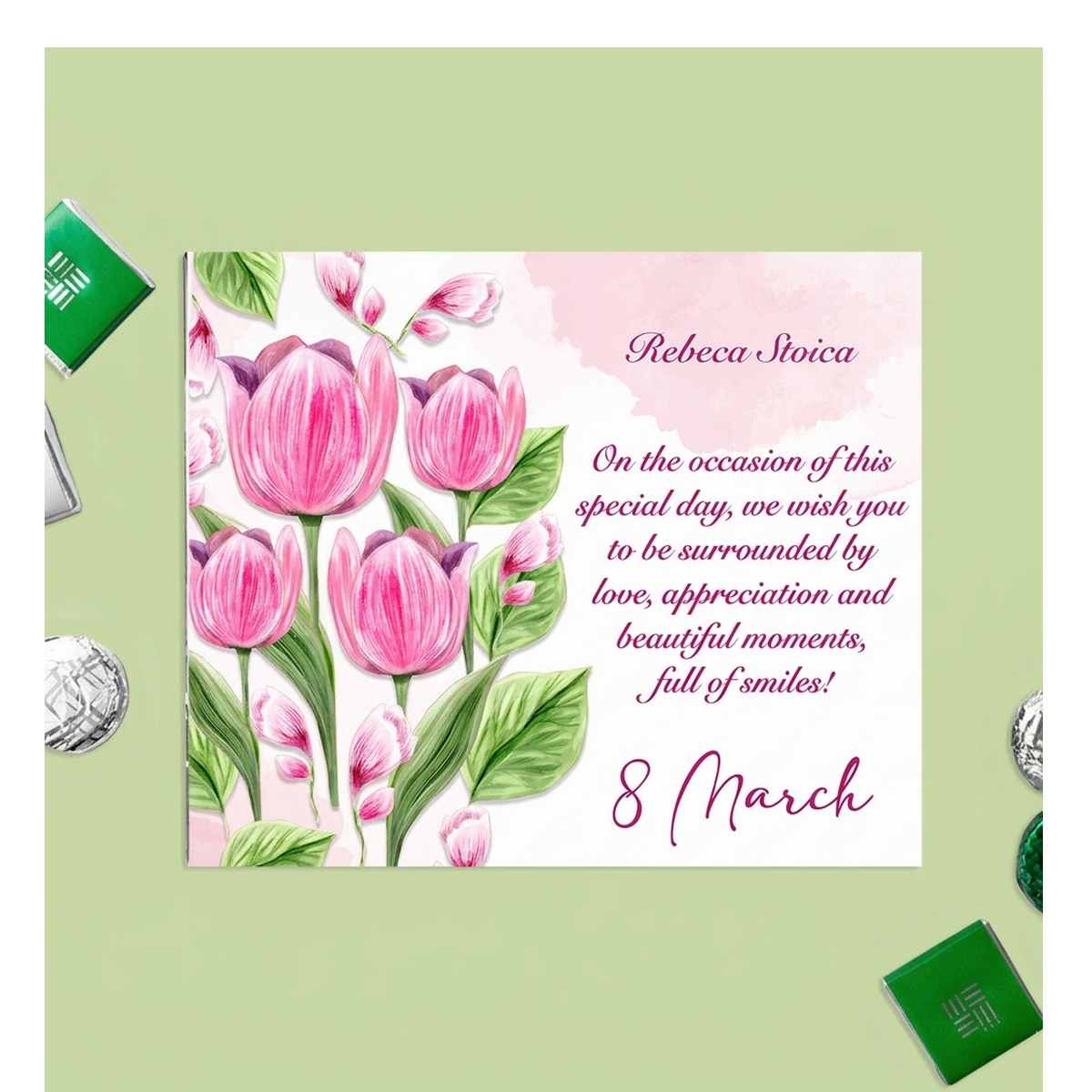 Personalised chocolate boxes for 8 March