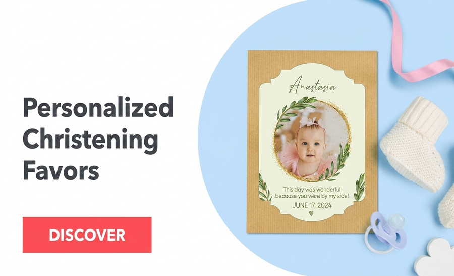 Personalised baptism favours