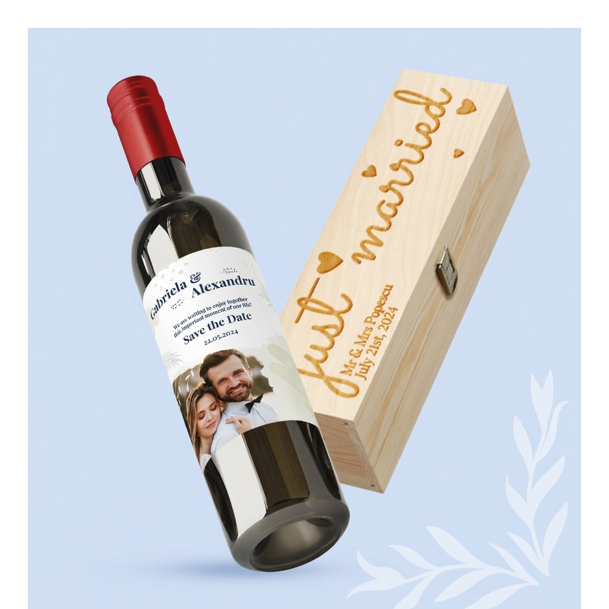 Wines and wine boxes for weddings