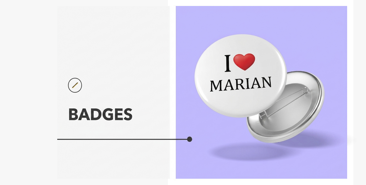 Customised metal badges