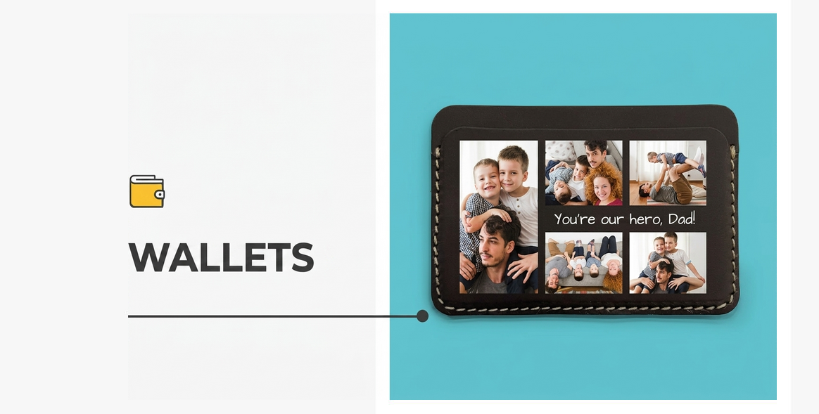 Personalised leather wallets