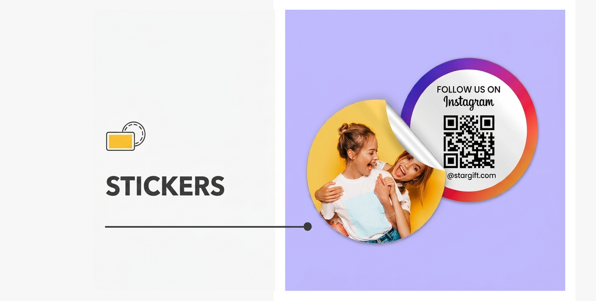 Customised stickers, self-adhesive labels