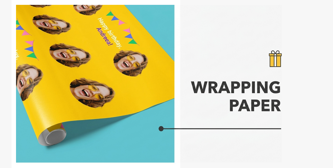 Personalised gift wrapping paper