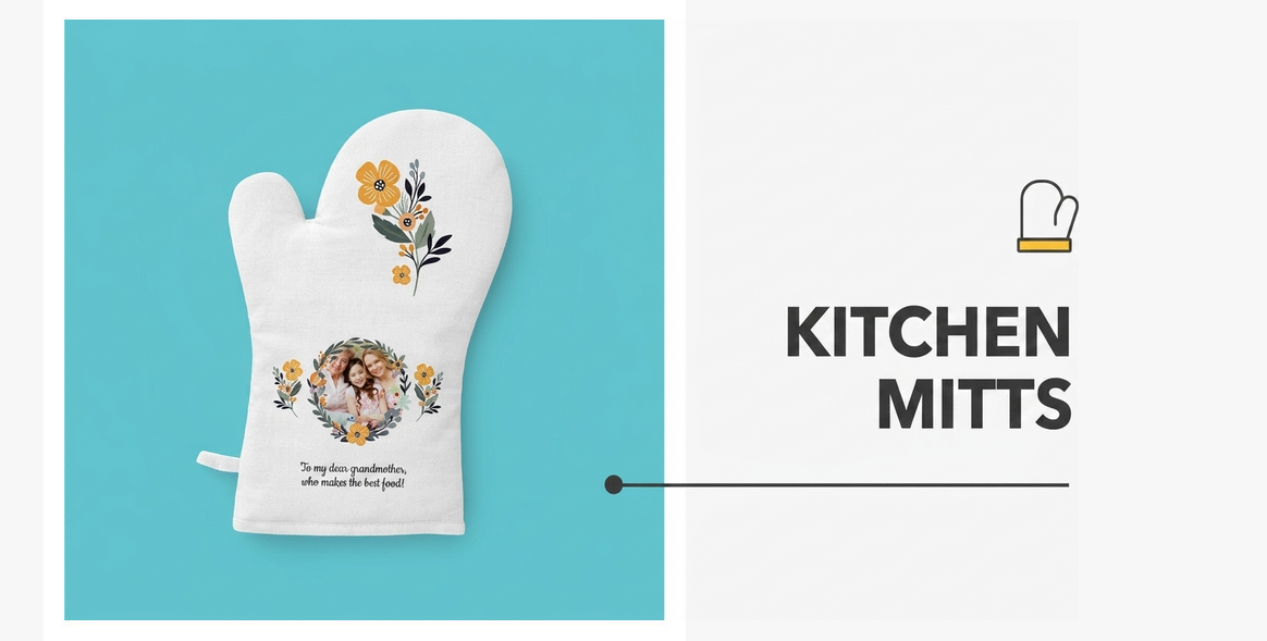 Personalised oven gloves and kitchen accessories