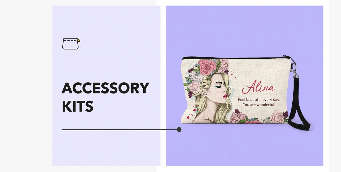 Personalised bags for accessories