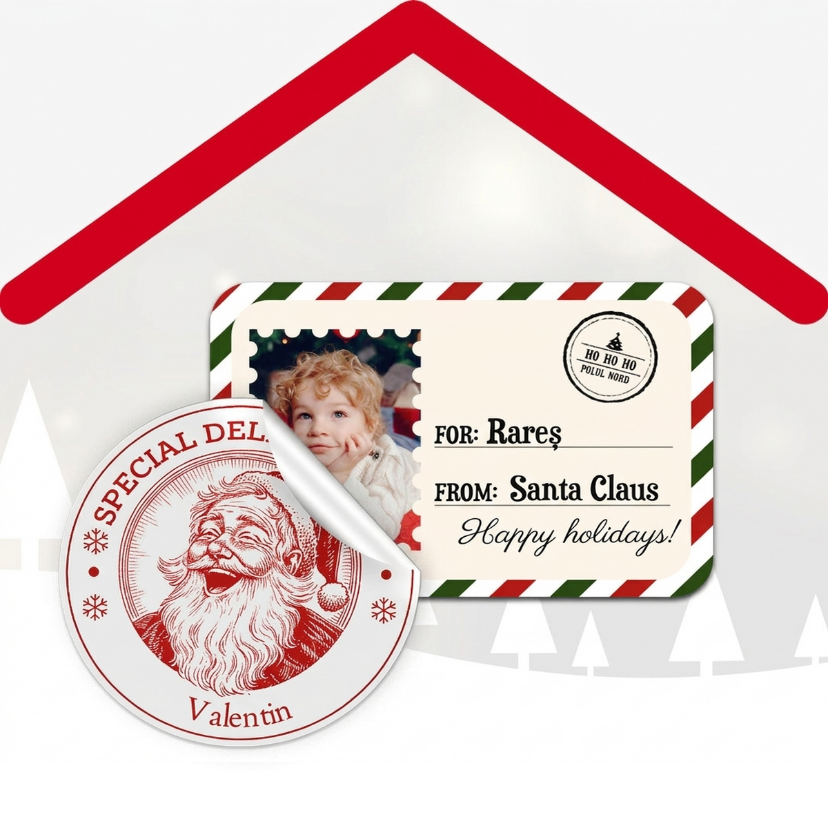 Customised Christmas stickers and self-adhesive labels