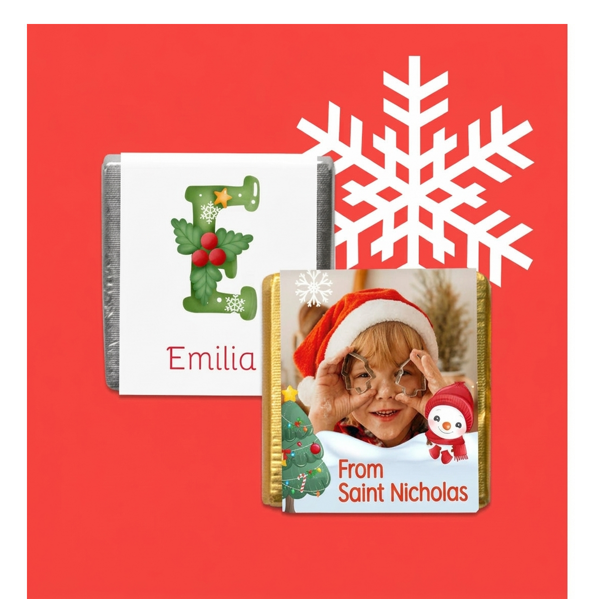 Personalised mini chocolate from Father Christmas