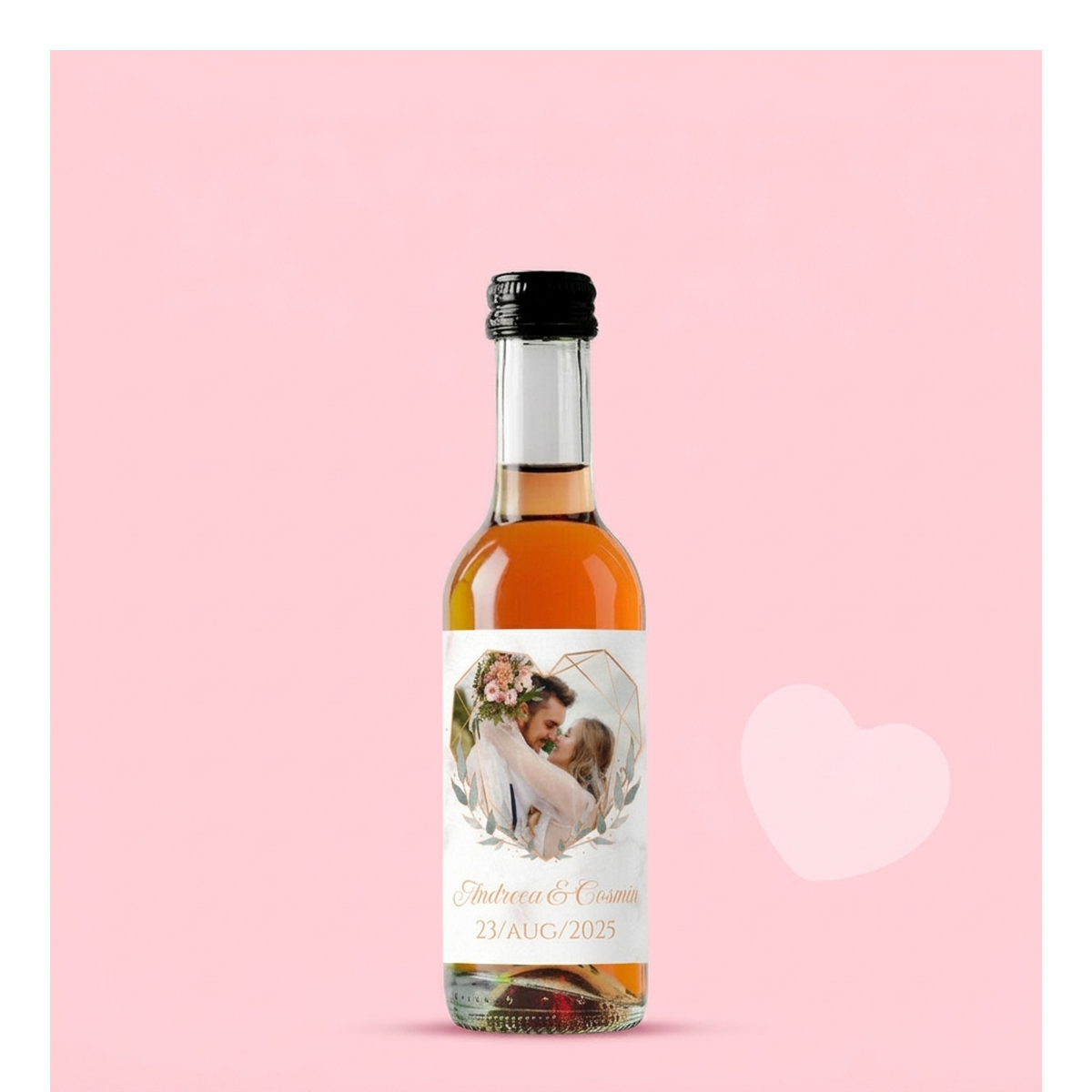 Personalised mini wine bottles for Valentine