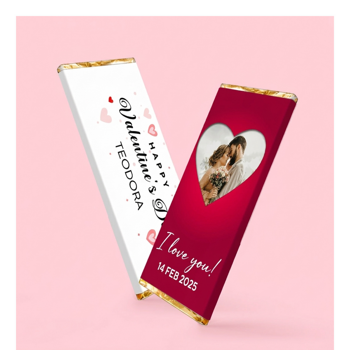 Mini chocolate bars for Valentine