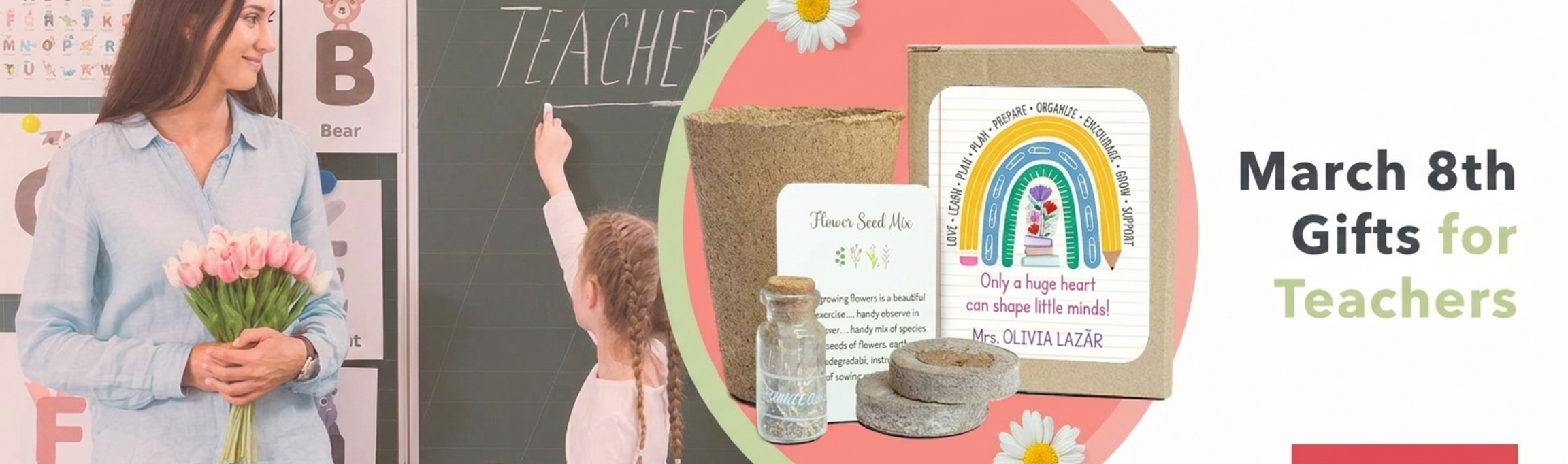 Personalised gifts for teachers on 8 March