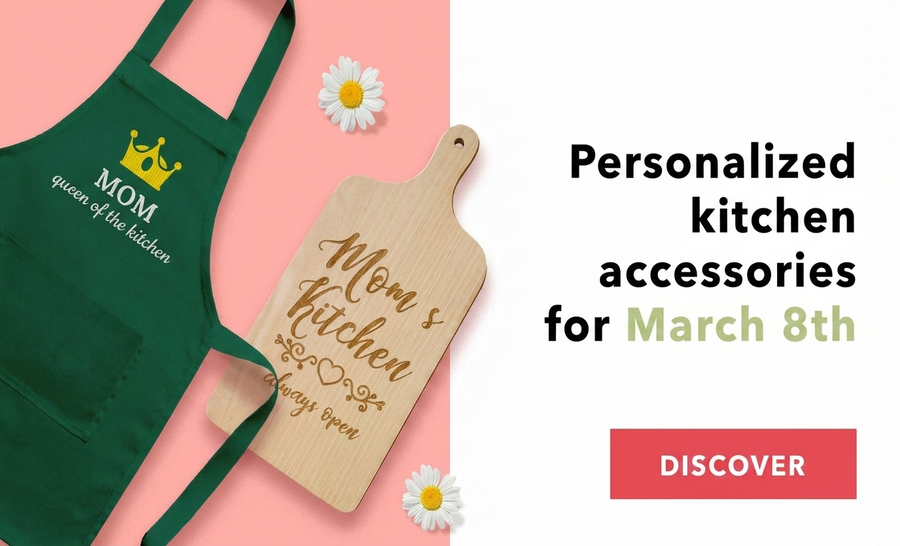 Personalised kitchen accessories for 8 March