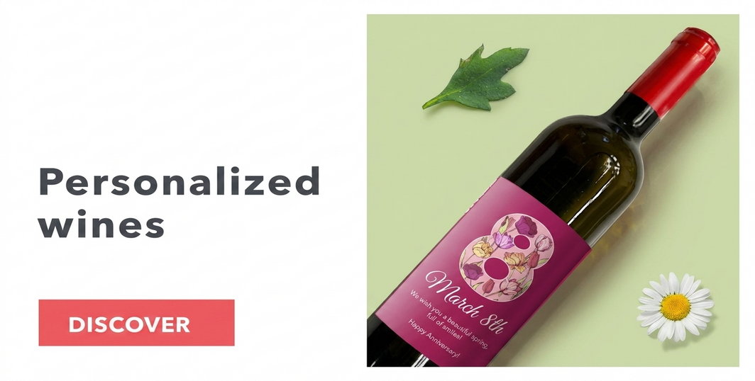 Personalised wines for 8 March