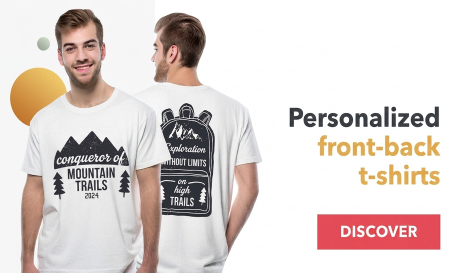 Customised T-shirts front - back (front/back)