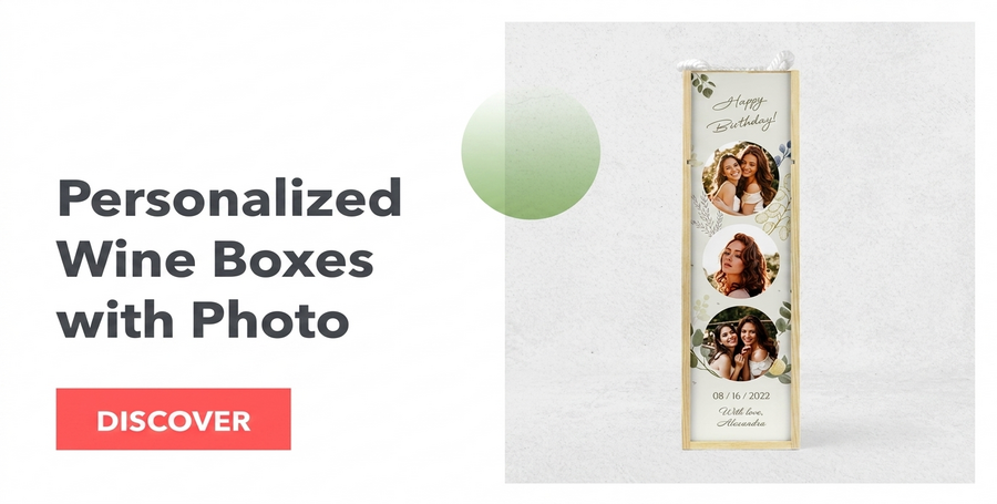 Personalised wine boxes with photo