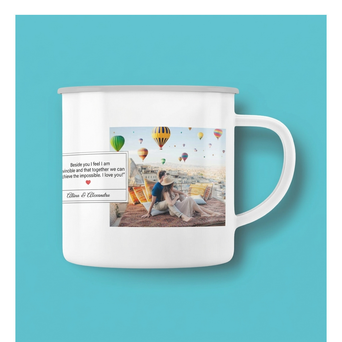 Personalised enamel mugs