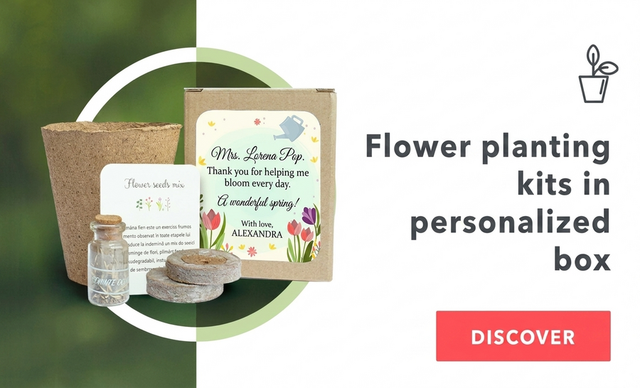 Flower planting kits in a personalised box
