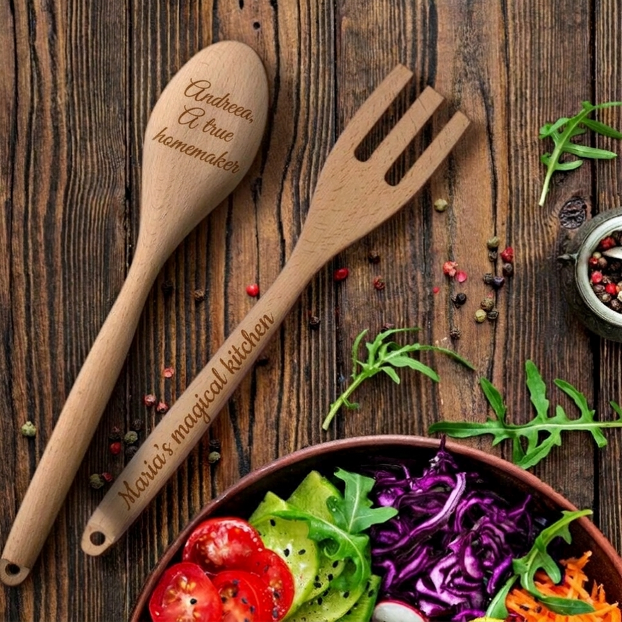 Personalised spoons and forks for her