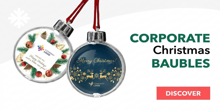 Personalised corporate Christmas baubles