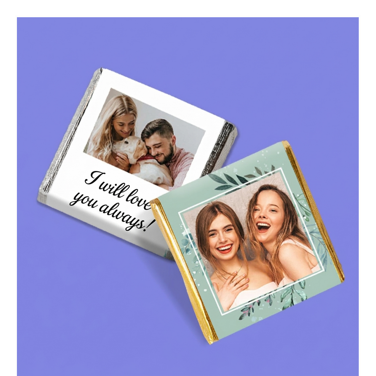 Personalised mini chocolates