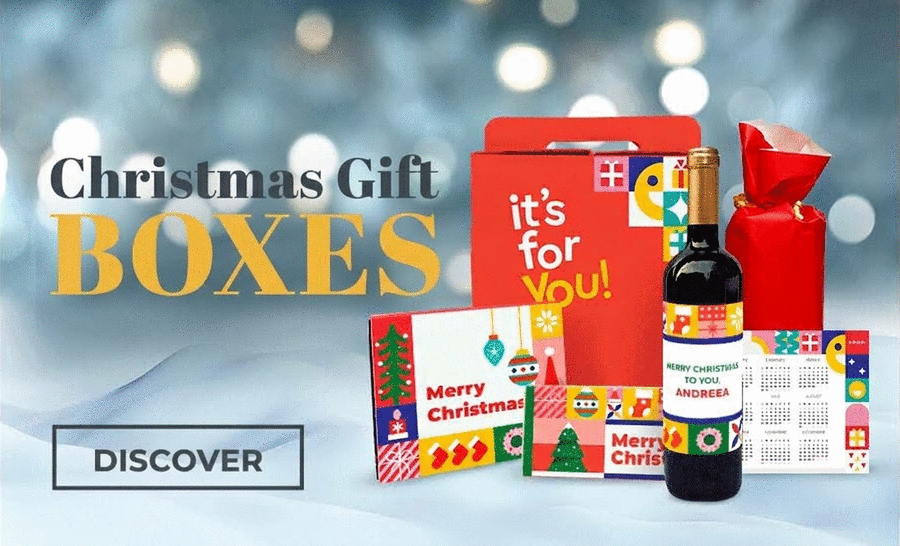 Gift boxes with Christmas products