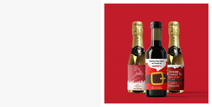 Personalised mini Christmas bottles