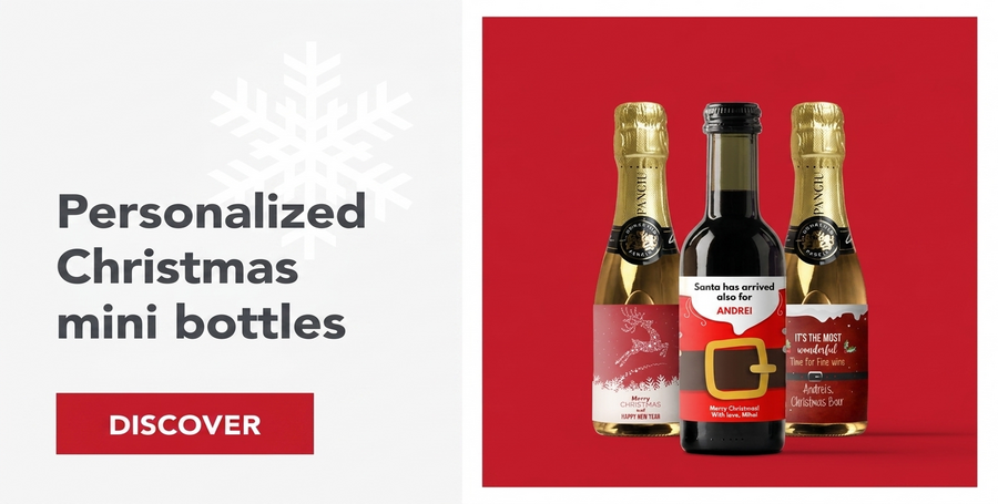 Personalised mini Christmas bottles