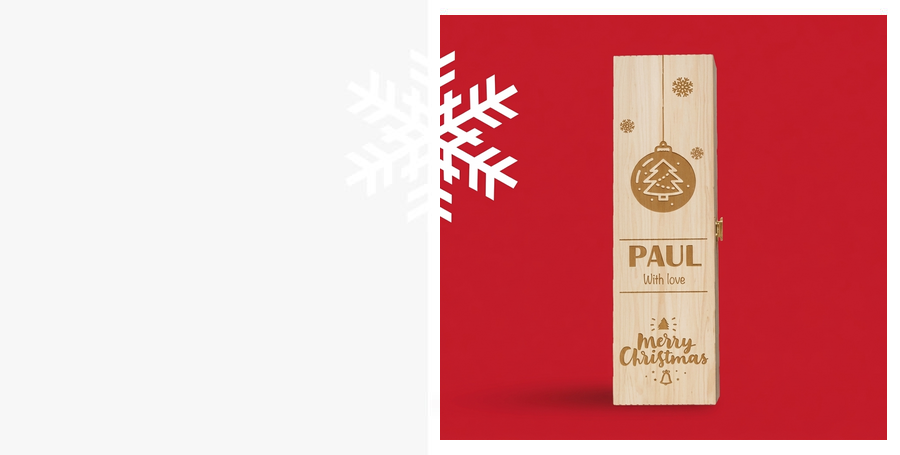 Engraved Christmas wine boxes
