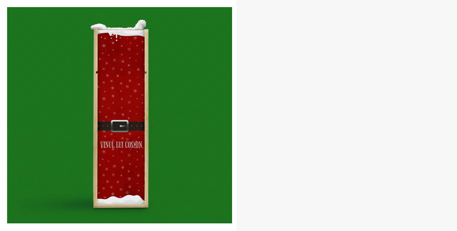 Personalised wine boxes with Christmas photo