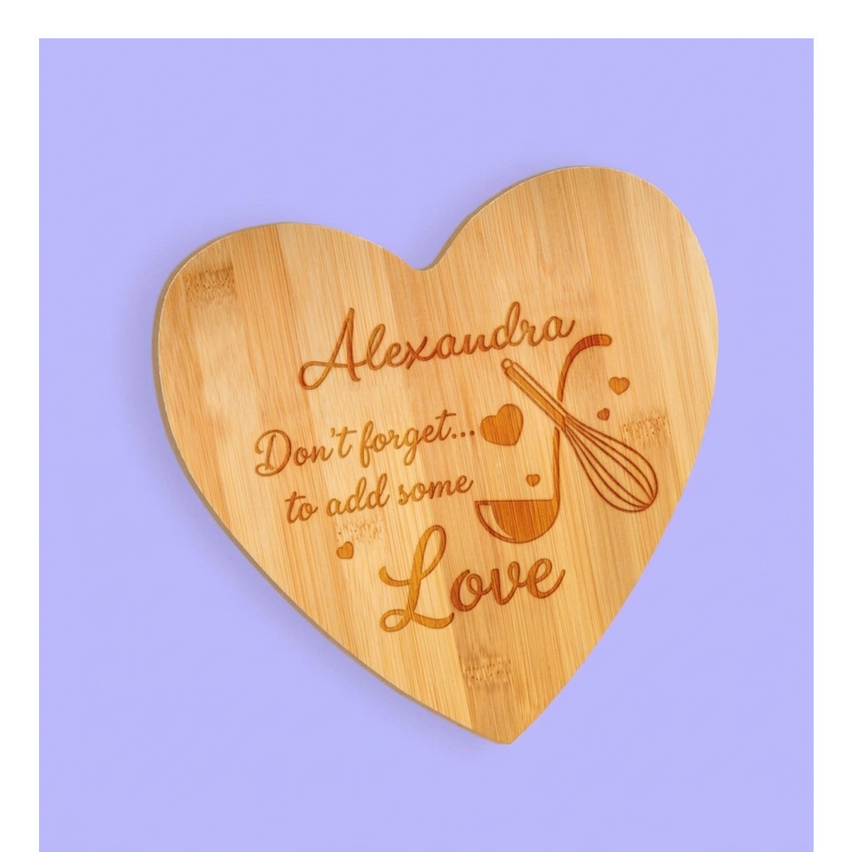 Personalised heart-shaped choppers
