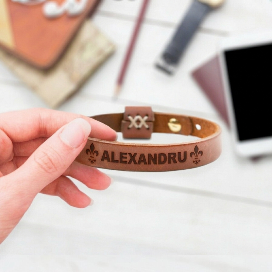 Personalised leather bracelets for him
