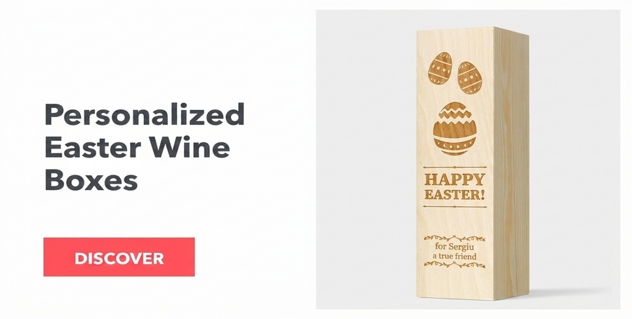 Personalised wine boxes for Easter