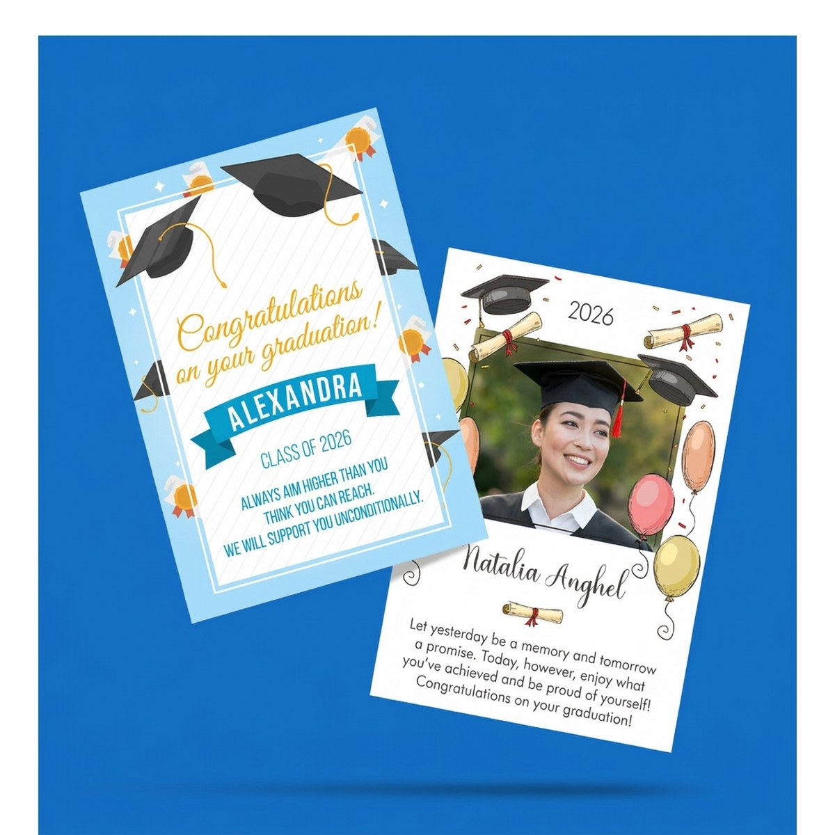 Congrats, cards, and magnets for graduation