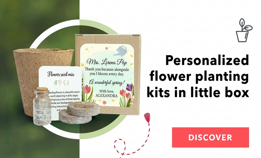 Flower planting kits in a personalised box
