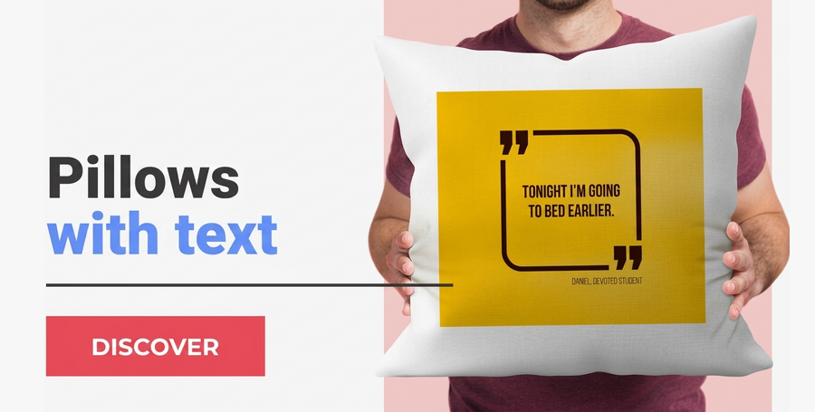 Personalised cushions with text