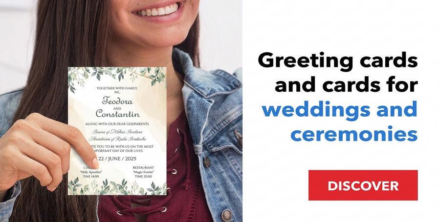 Greeting cards, cards and invitations for weddings and civil ceremonies