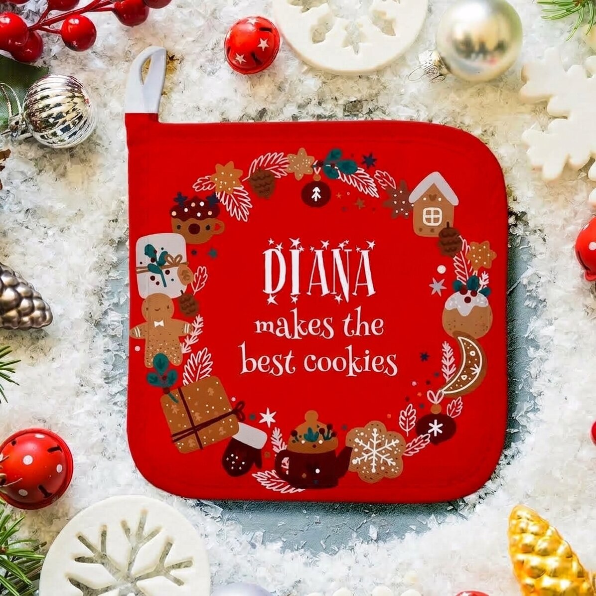 Personalised hot pot holder with text - Cakes