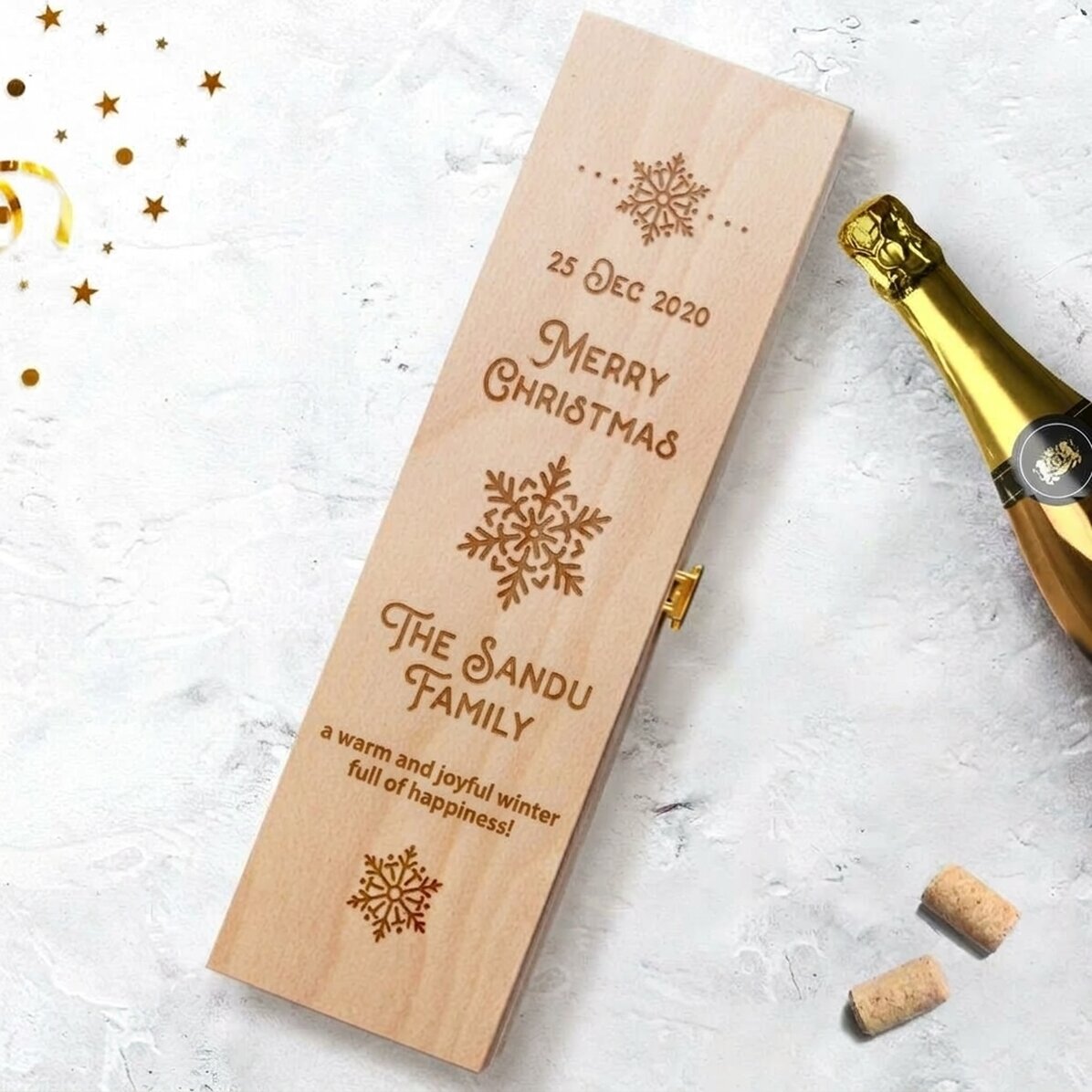Personalised sparkling wine box - Christmas magic