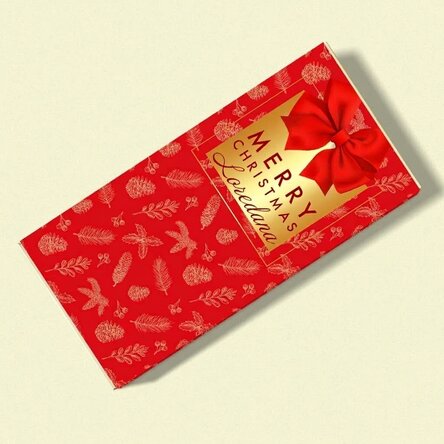 Personalised chocolate with name and message - Glamorous Christmas