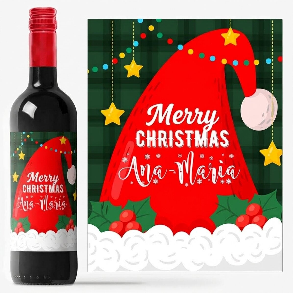 Personalised wine with text - Santa Claus