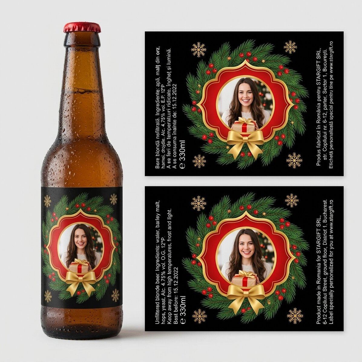Personalised beer with a photo - Christmas wishes