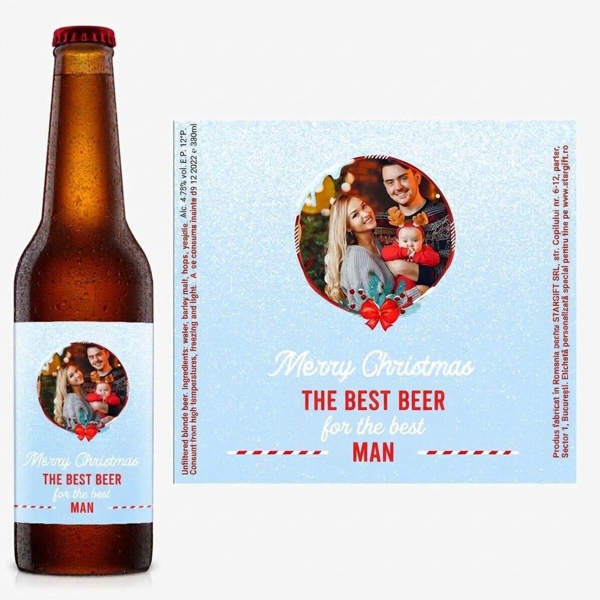 Personalised beer with text - Sweet Christmas