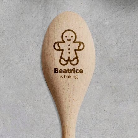Personalised wooden spoon - Gingerbread