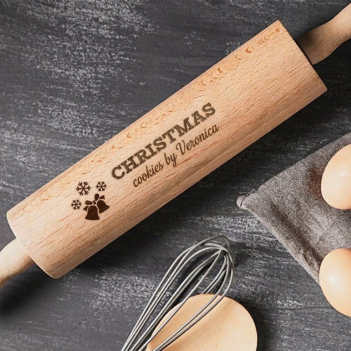 Personalised wooden rolling pin - Cookies by...